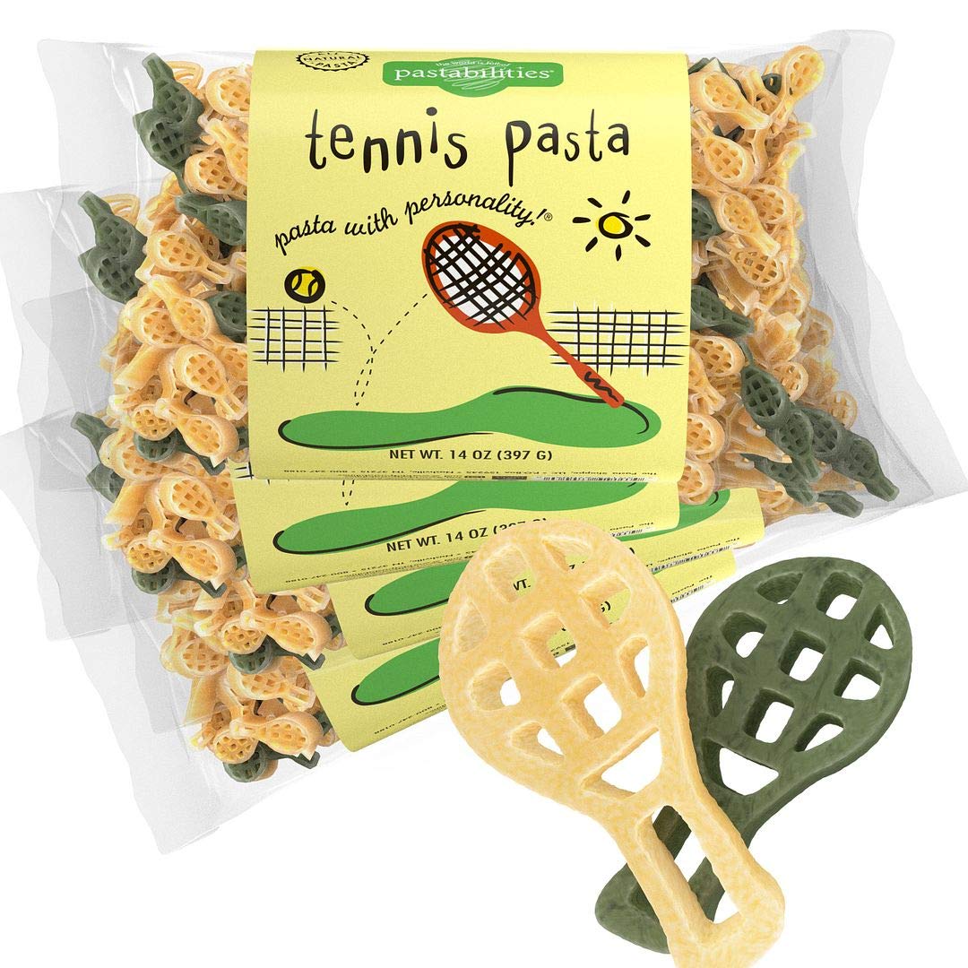 Pastabilities Fun Shaped Pasta for Kids - Tennis Pasta - Racket Sport Theme, Non-GMO Natural Wheat Pasta, All-Natural, Kosher Certified, Made in the