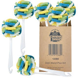Compac Home Dish SpongeWand Plus Tri Surface Scrubbing Sponge with Cello Foam Scour Sponge Petals, Cleans Dishes, Glassware 360 Scrubber Pads