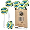 Compac Home Dish SpongeWand Plus Tri Surface Scrubbing Sponge with Cello Foam Scour Sponge Petals, Cleans Dishes, Glassware 360 Scrubber Pads