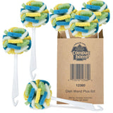 Compac Home Dish SpongeWand Plus Tri Surface Scrubbing Sponge with Cello Foam Scour Sponge Petals, Cleans Dishes, Glassware 360 Scrubber Pads