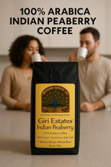 Indian Peaberry Whole Bean Coffee - Freshly Roasted Premium Arabica Coffee Beans - Gourmet Coffee from India- Giri Estates(TM)