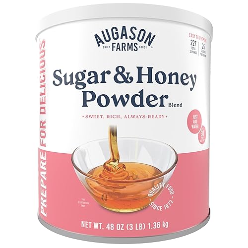 Sugar and Honey Powder Mix Can Emergency Food Supply, 227 Servings, 30 Year Shelf Life - Dry Honey and Sugar Powder Blend Sweetener for Baking