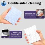 24 Pack Light Scouring Pad with Foam, Triple Cleaning Scrub Pad Singles Heavy Duty Household Non-Scratch Abrasive Hand Pad Multi Surface Magic Sponge