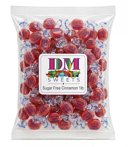 Sugar Free Cinnamon Hard Candy - 1 lb Bulk Bag - Individually Wrapped Sweet and Spicy Cinnamon Discs - Low?Carb