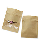 PABCK 500 Pack 2.7x3.5inch (Inner Size 2.36x2.36 inch) Clear WindowBrown Kraft Paper for Zip Seed Packets Lock Food Storage Bags Zipper Lock Seeds