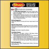 Shan Bihari Kabab Recipe and Seasoning Mix 1.76 oz (50g) - Spice Powder for Tender Barbecue Meat Strips - Suitable for Vegetarians - Airtight Bag in