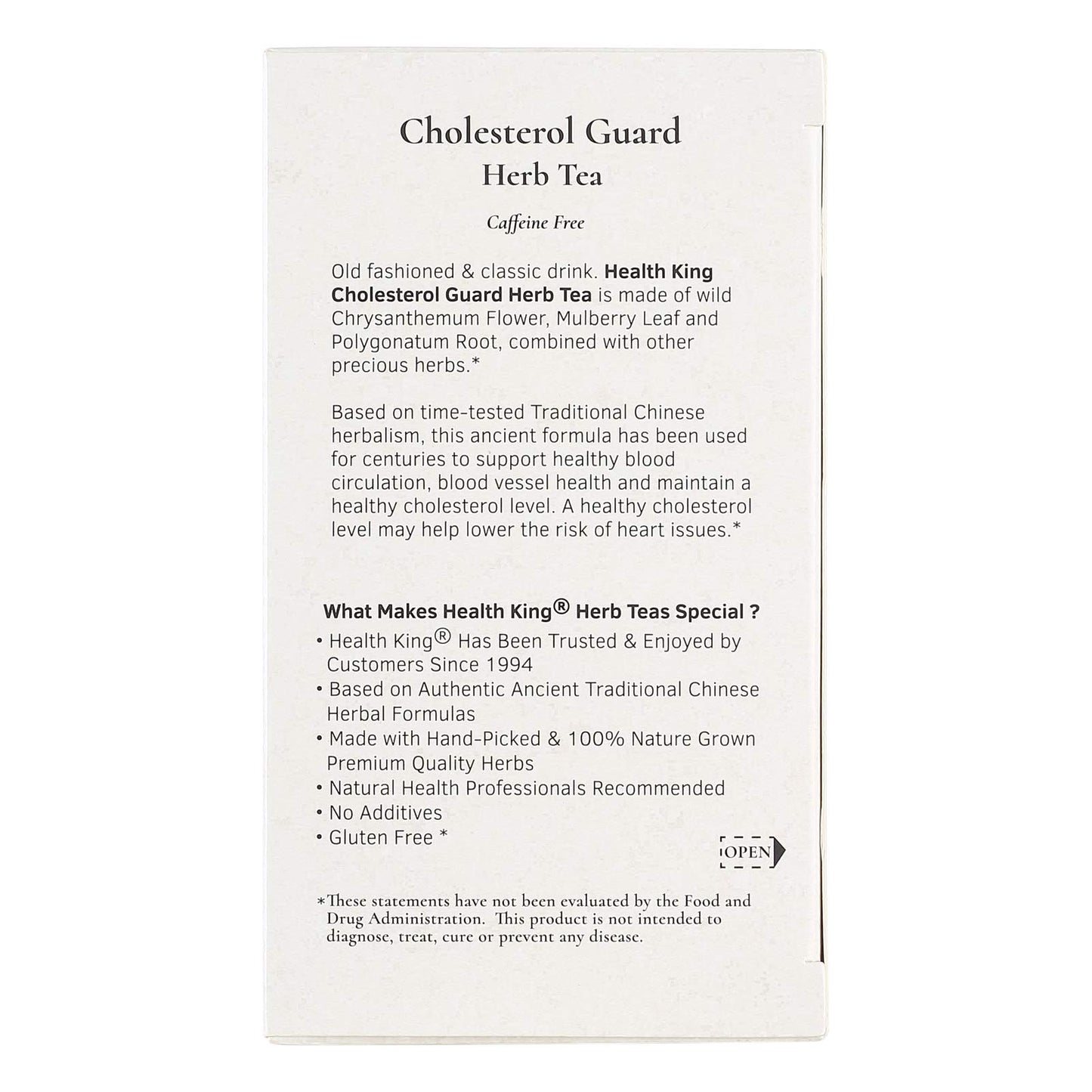 Health King Cholesterol Guard Herb Tea, Teabags, 20 Count Box