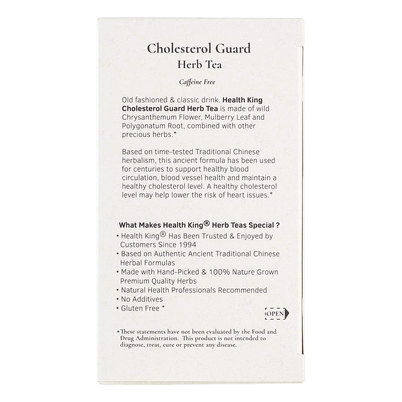 Health King Cholesterol Guard Herb Tea, Teabags, 20 Count Box