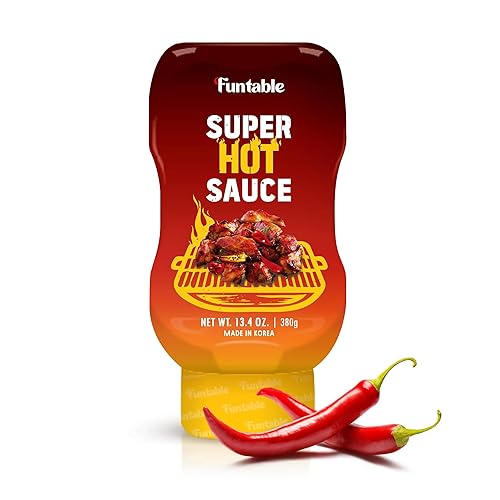 Funtable Super Hot Sauce (13.4 oz, Pack of 1) - Authentic Korean Flavor, Spicy & Tangy Sauce, Ideal for Fried Chicken, Nuggets, Dipping & More.