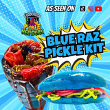 Blue Raspberry Pickle Kit-Family Fun Pack-5 Blue Raz Pickles In A Pouch with Mexican Candy. Tikok trend items by Food Crush
