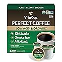 VitaCup Perfect Low Acid Coffee Pods, USDA Organic & Fair Trade, Mycotoxin Free, Dark Roast Guatemala Single Origin, Clean & Pure Single Serve Pod