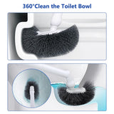 GENERIC Long Handle Toilet Brush Portable Bathroom Cleaning Brush,Assembled,Wall Mounted,No Dead Angle Cleaning,Household Cleaning(Gray)