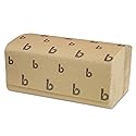 Boardwalk B6210 9 in. x 9-9/20 in. Singlefold Paper Towels - Natural (16/Carton)