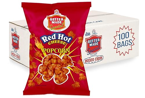 BetterMade Special Flavored Popcorn .625oz Bags (100 Pack) (RED HOT CHEESE)