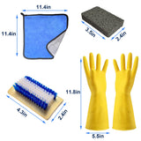 10 Pcs Reusable Tombstone Cleaner Kit for Grave Cleaning Includes Oversize 1.3 Gal Water Bag, Scraper, Brushes, Sponge, Towel, Gloves - Professional