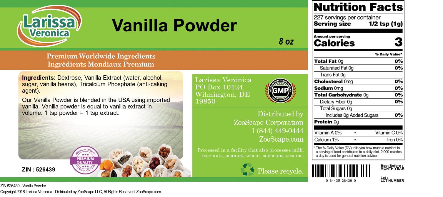 Vanilla Powder (8 oz, ZIN: 526439)