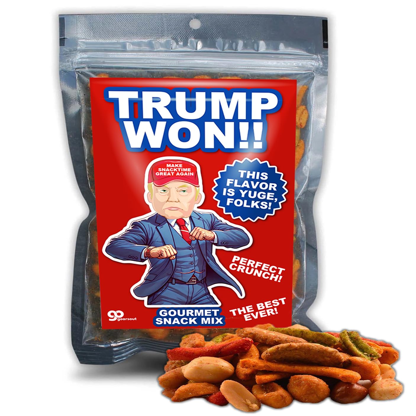 Donald Trump Won Gourmet Trail Mix Election Day 2024 Snack Basket Ideas for Conservatives Gifts Political Stocking Filler Spicy Crunchy Salty