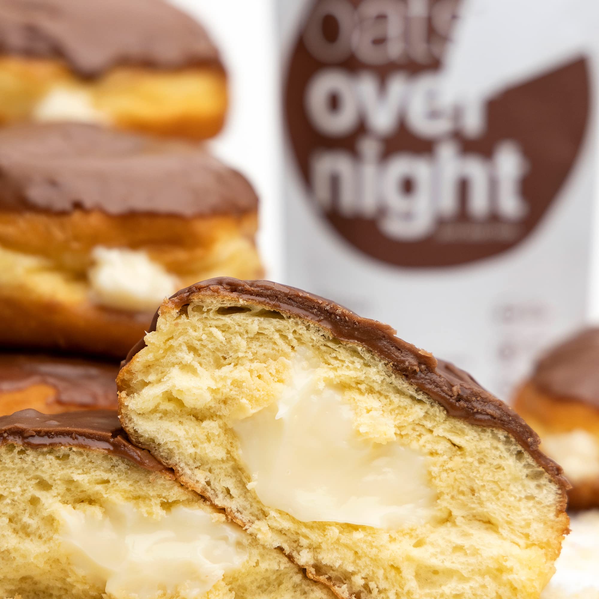 Oats Overnight Boston Cream - Overnight Oats with 20g Protein, High Fiber Breakfast Protein Shake - Gluten Free Oatmeal, Non GMO High Protein Oatmeal