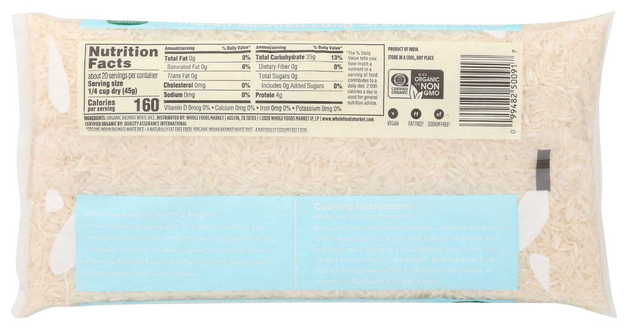 365 by Whole Foods Market, Organic White Basmati Indian Rice, 32 Ounce