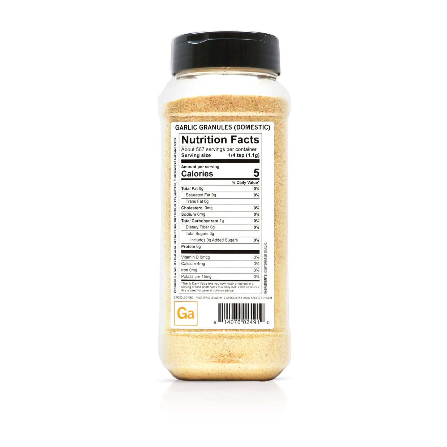 Spiceology - Domestic Garlic Granules - Bold, Pungent Flavor for Seasoning Rubs, Blends & Everyday Cooking - Coarse Ground Garlic - 22 oz