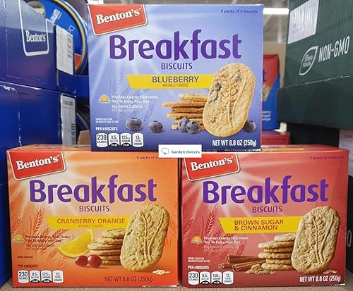 Benton's Break Biscuits 3 Flavors Blueberry, Cranberry Orange, Brown Sugar & Cinnamon 8.8oz 250g (Three Boxes)