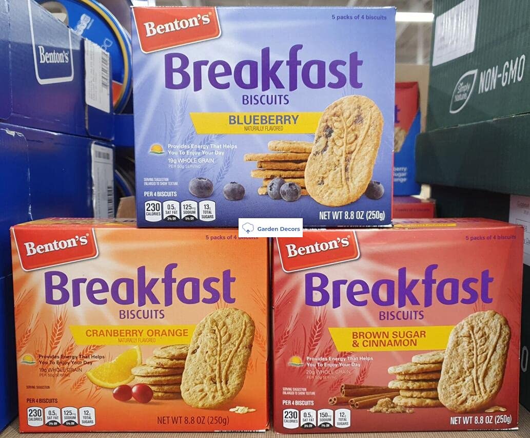 Benton's Break Biscuits 3 Flavors Blueberry, Cranberry Orange, Brown Sugar & Cinnamon 8.8oz 250g (Three Boxes)