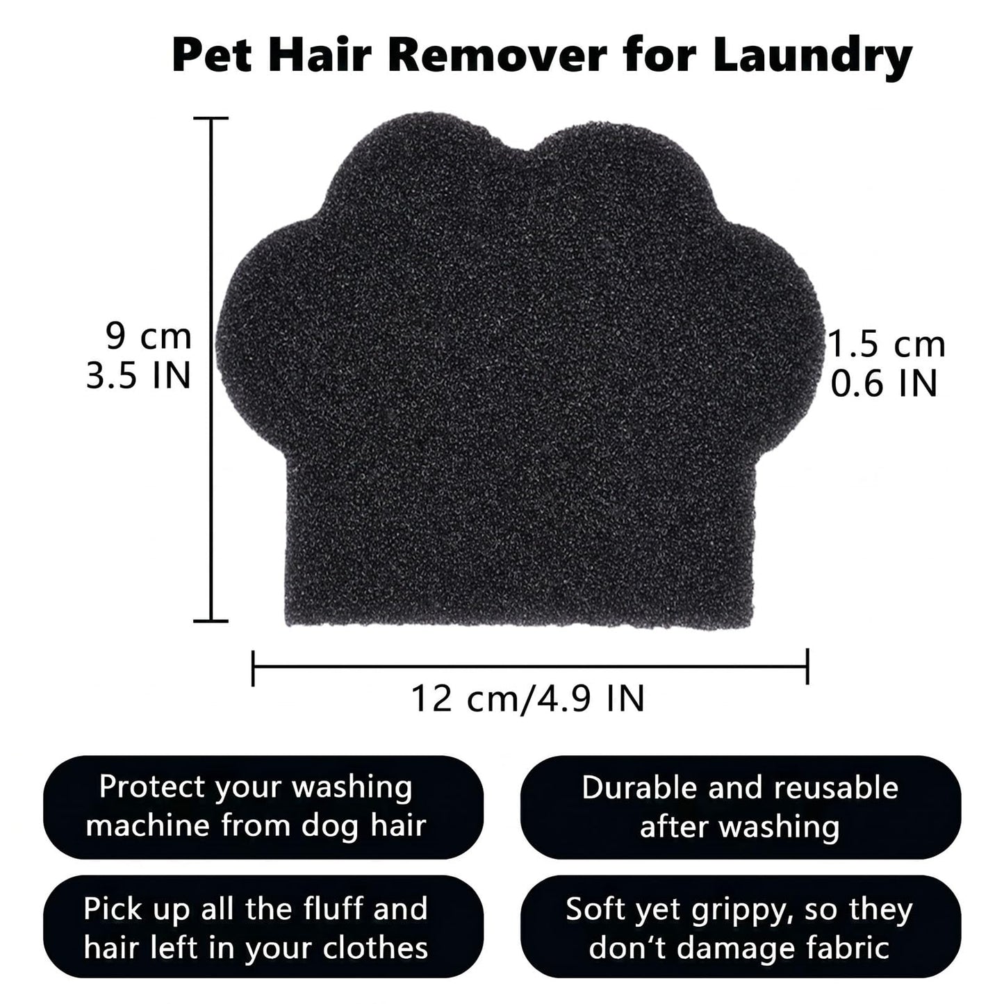 Pet Hair Remover for Laundry (12 Pack) - Reusable Dog & Cat Hair Catcher for Washer & Dryer, Collects Pet Hair, Lint, and Loose Fibers from Clothes