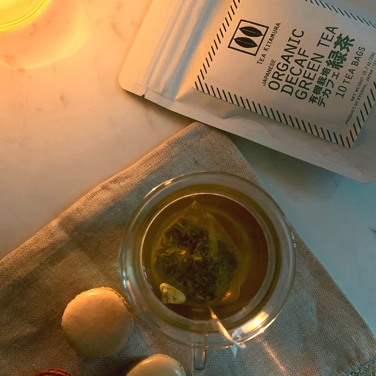 Organic Japanese Decaffeinated Green Tea 10 Tea Bags Hand Crafted in Small Batch by Tea Kitamura Made in Japan