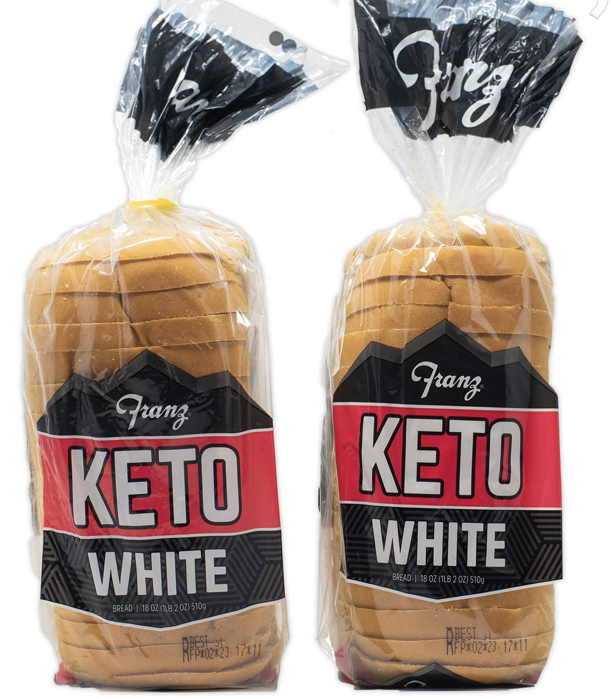 White Keto Bread - Zero NET Carbs - Keto Diet Approved - 2 Loaf Pack (2 x 18oz)