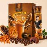 Laura Cordyceps Mushroom Coffee, Vietnamese Instant Coffee 3 in 1, Energy Focus Coffee Mix, 10 Sachets, Strong Coffee Flavor