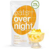 Oats Overnight Mango Custard - Overnight Oats with 20g Protein, High Fiber Breakfast Protein Shake - Gluten Free Oatmeal, Non GMO High Protein Oatmeal