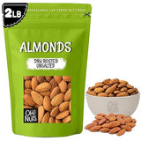 Oh! Nuts Almonds - Dry Roasted Unsalted Almonds - 2 lb - No Salt, No Oil All-Natural Protein - Packed in New York Zip-Seal Bag for Exceptional