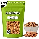 Oh! Nuts Almonds - Dry Roasted Unsalted Almonds - 2 lb - No Salt, No Oil All-Natural Protein - Packed in New York Zip-Seal Bag for Exceptional