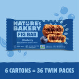 Nature’s Bakery Whole Wheat Fig Bars, Blueberry, Real Fruit, Vegan, Non-GMO, Snack bar, 6 Count (Pack of 6)