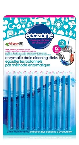 ECOZONE Enzymatic Drain Cleaning Sticks, 12 CT