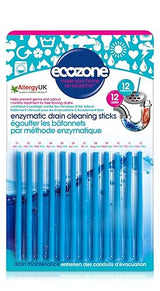 ECOZONE Enzymatic Drain Cleaning Sticks, 12 CT