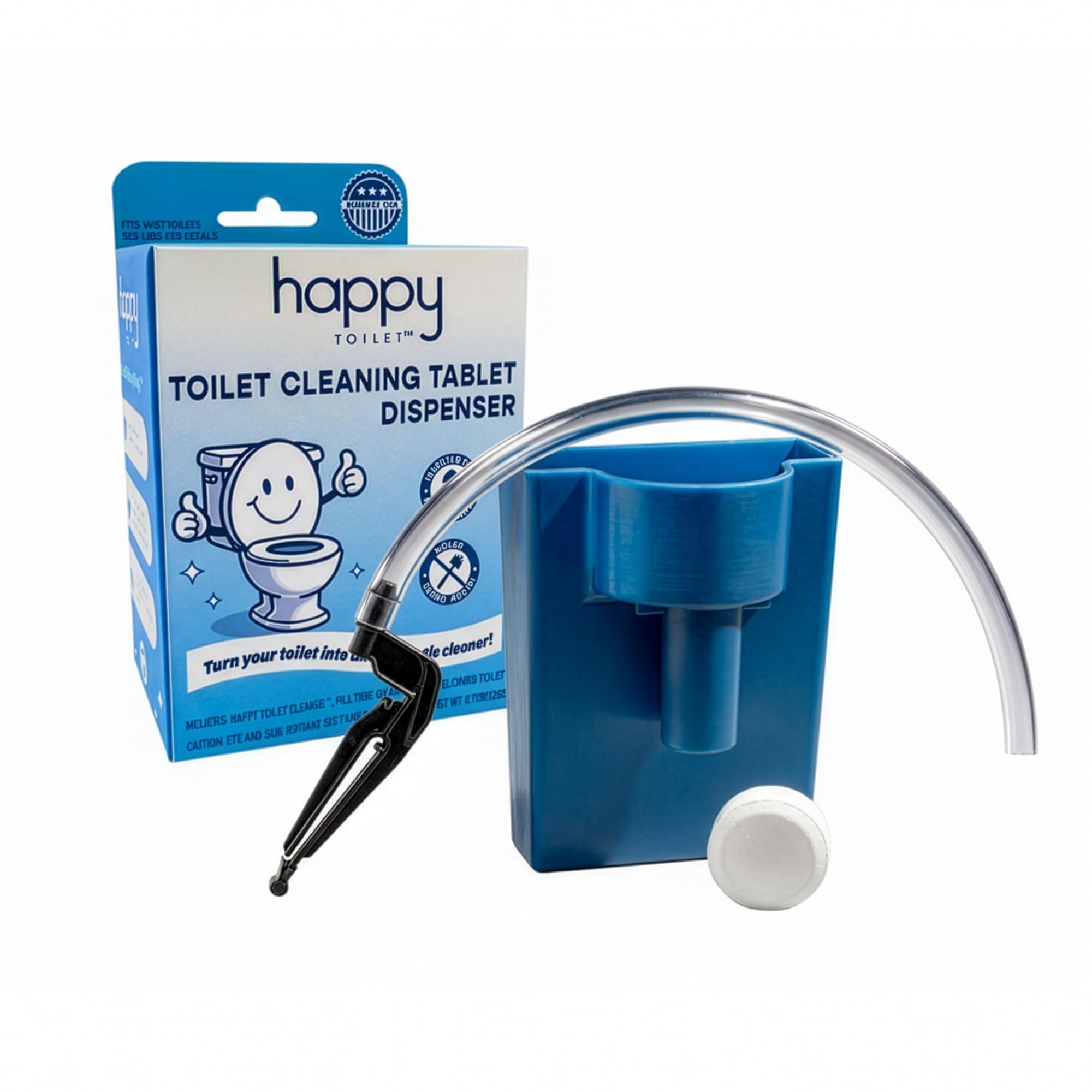 Happy Toilet Cleaner Automatic Toilet Bowl Cleaner - Easy to Install Toilet Tablet Holder - Self-Cleaning Toilet System, Deep Clean with Every Flush
