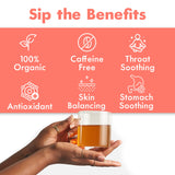 Big Heart Tea Co. Tea Bags - Cup of Love Red Rose - Certified Organic, Floral Ayurvedic Herbal Decaf Tea in Zero Plastic Sachets with Small Batch