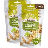 Sunshine Nut Company Whole Roasted Lightly Salted Cashews, Handful of Herbs Flavor, 2 Pack, 7 oz. Each, Gluten Free, Peanut Free and Vegan Individual