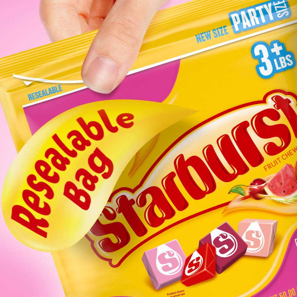 STARBURST Fruit Chews Candy - FaveREDS STARBURST Candy Bulk, Individually Wrapped, Party Size Bag, 50 oz, Pack of 1