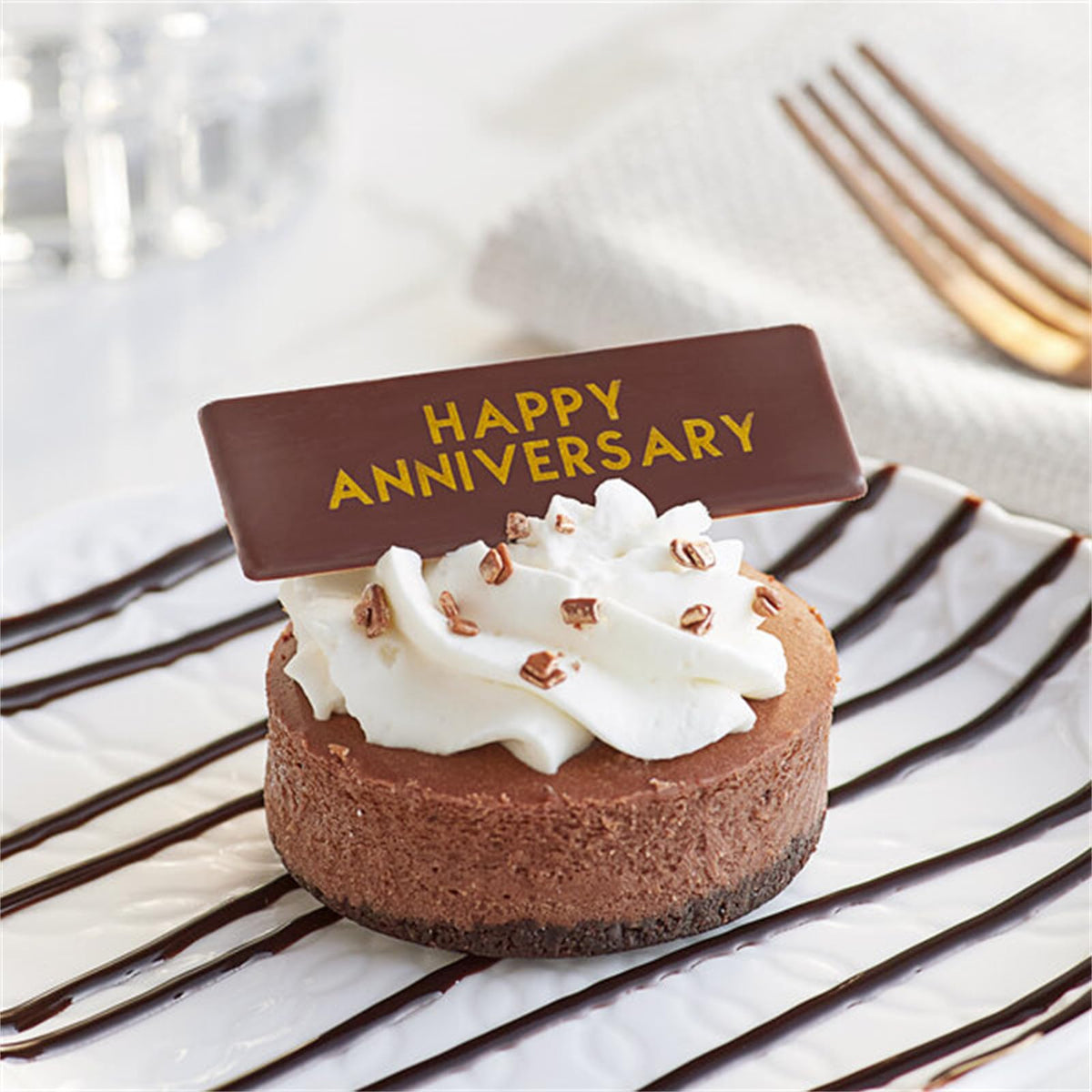 Chocolatree Happy Anniversary Chocolate Decoration - 300 Pieces - Dark Chocolate with 61% Cacao - WS-409CTRE49862-NPF