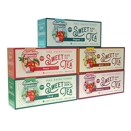 Southern Breeze Hot Brew Sweet Tea BUILD YOUR OWN BUNDLE Choose two or More Flavors Iced Tea with Black Tea 22 Family Size Tea Bags (Minimum 2