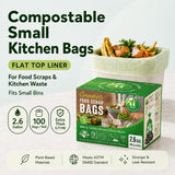 UNNI Compostable Trash Bags, 2.6 Gallon / 9.84 Liter, 100 Count, Extra Thick 0.71 Mil Small Kitchen Food Scrap Bin Liners, Certified by BPI, CMA & OK