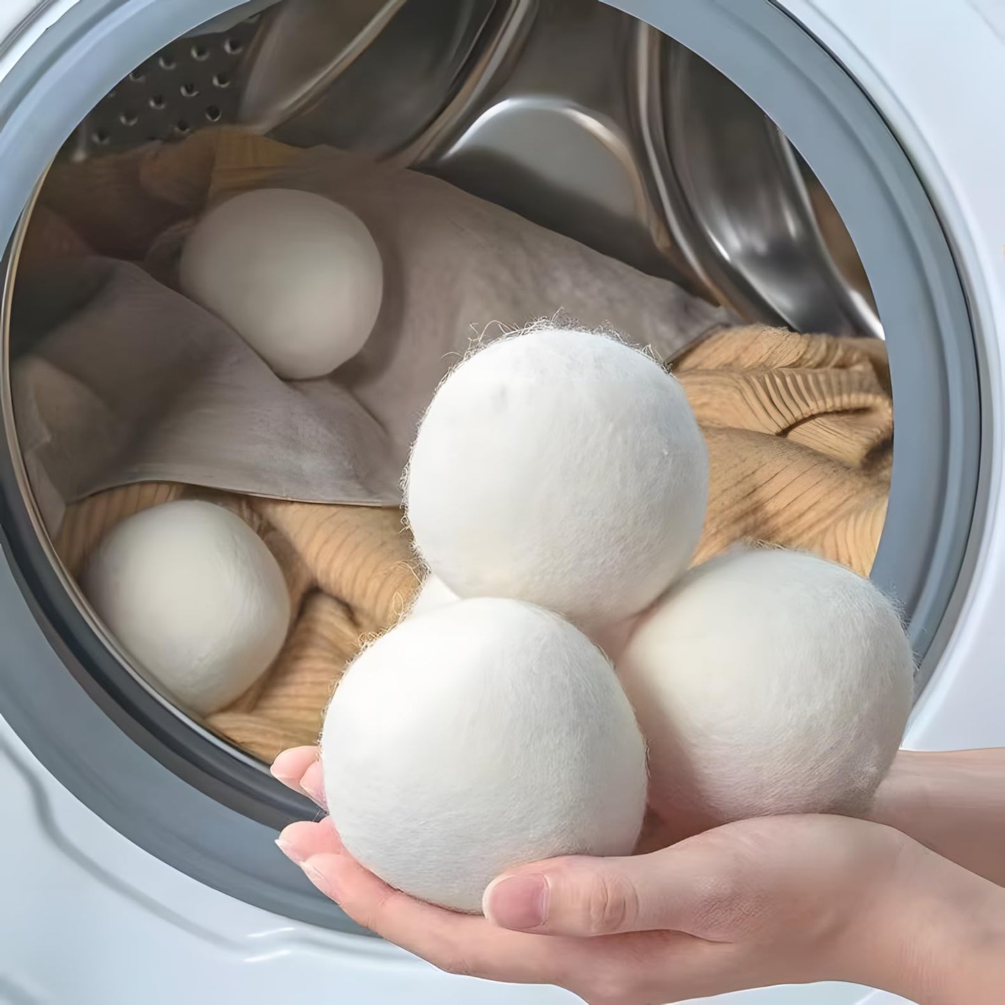 6 Pack Felt Dryer Balls - Wool Dryer Balls for Reducing Drying Time, Eliminating Static & Wrinkles, Removing Lint, Pet Hair, Odors - Reusable Cat Toy