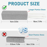 ddLUCK 4 Pack Pumice Cleaning Stone with Handle, Toilet Bowl Cleaner Toilet Brush with Non-Slip Long Plastic Handle for Kitchen/Bath/Pool/Household