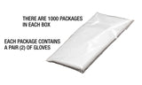 Hyrax Trading Disposable Polyethylene PE Gloves Individually Wrapped in Pairs (1000 pairs/2000 gloves - One Size Fits All) Prefolded Prepackaged