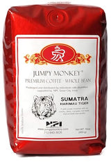 Jumpy Monkey® Coffee Sumatra Harimau Tiger Blend - Medium Roast, 100% Arabica, Whole Bean Coffee, For Cold Brew, French Press, Espresso Machine, 16