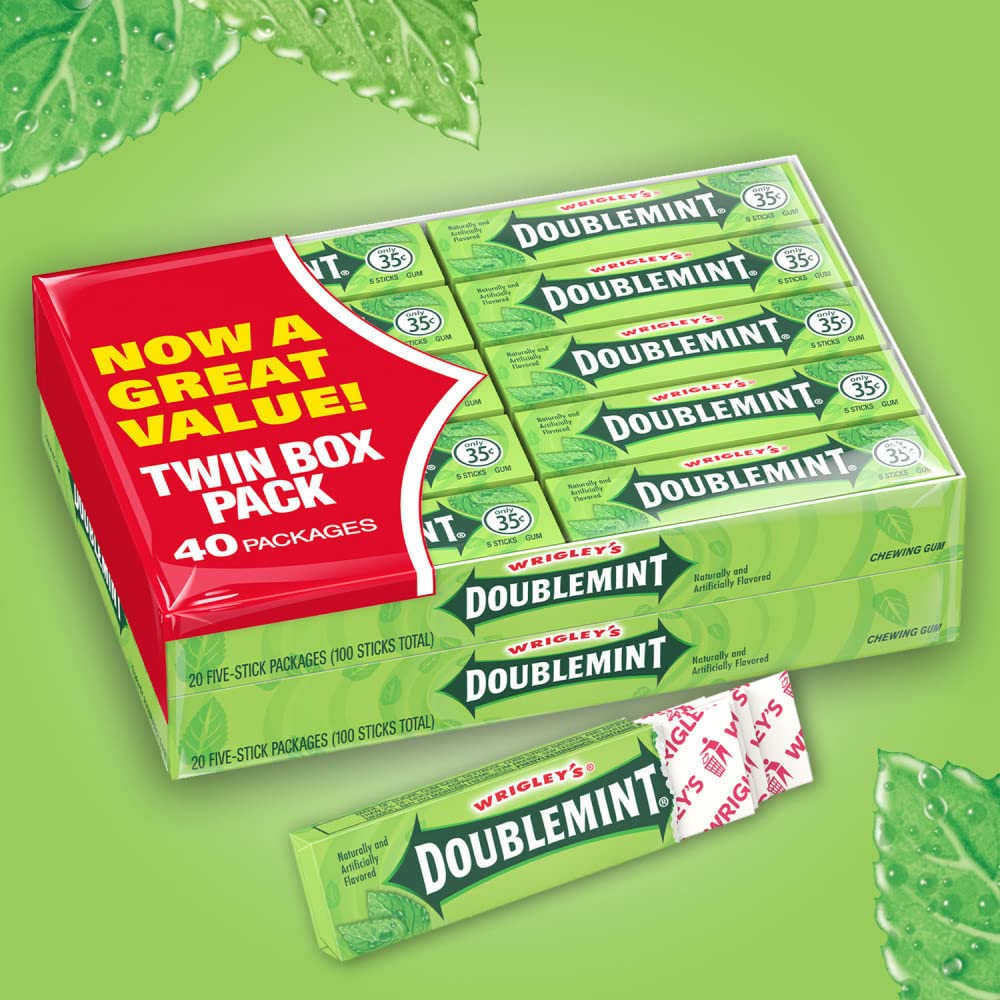 Wrigley's Doublemint Chewing Gum, 5-Piece Pack