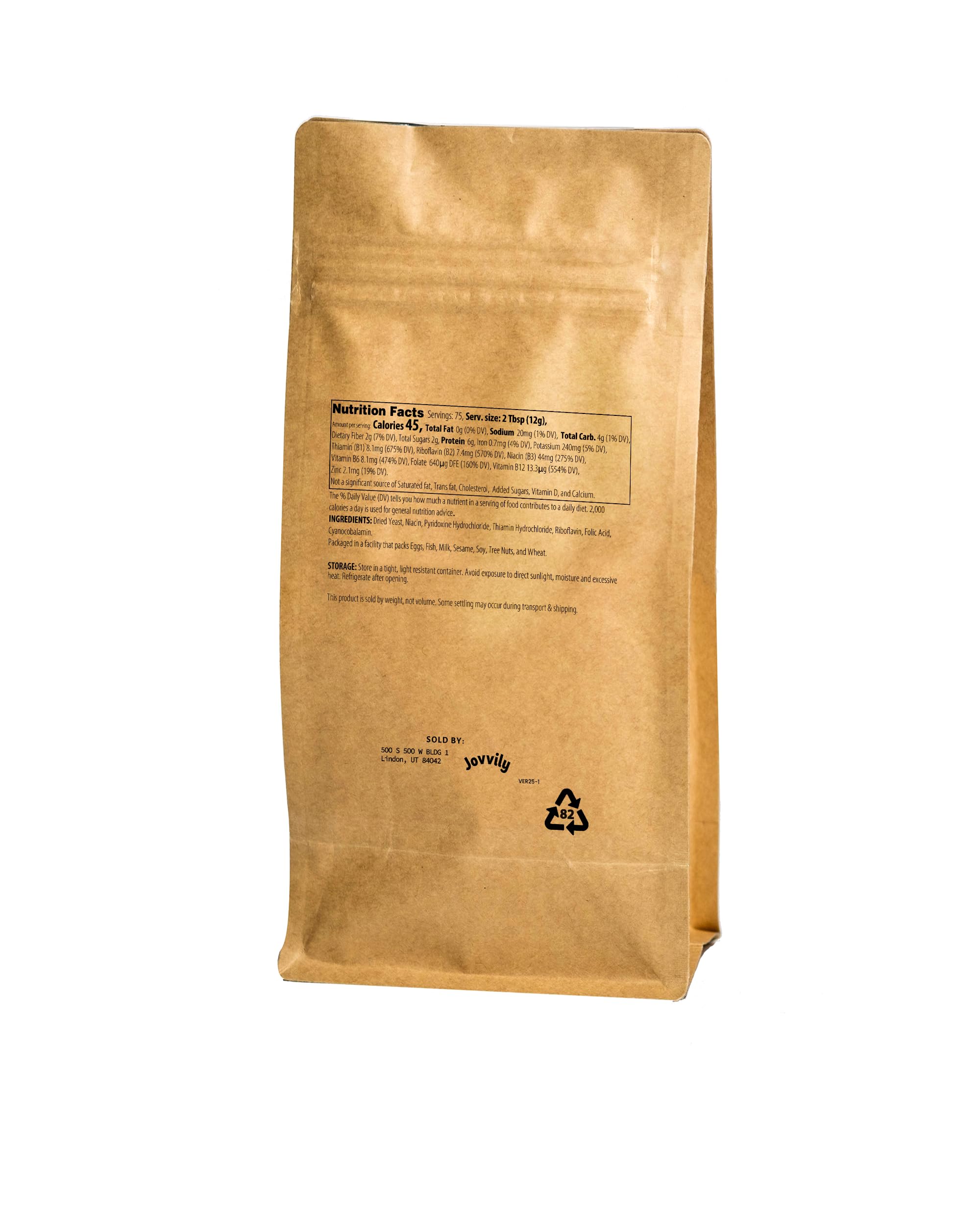 Jovvily Nutritional Yeast Flakes, Popcorn, Soups, Fortified (32 Ounce)