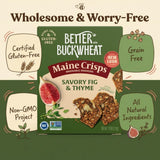 Maine Crisp Savory Fig & Thyme Crisps - Vegan Gluten Free Crackers - Snack Crackers, Grain Free, Dairy Free, Non-GMO - Sweet & Savory Flavor - 4oz